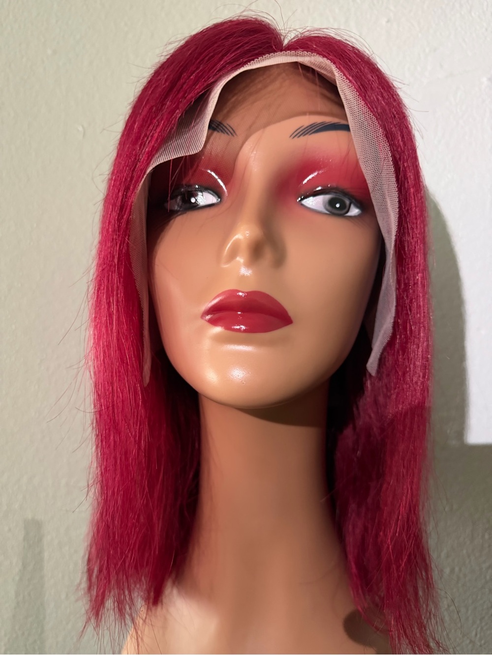 Red Lace Front Women's Wig - Vibrant Red Straight Style